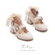 Iris Corolla Tulips Chunky Heel Shoes(Reservation/6 Colours/Full Payment Without Shipping)